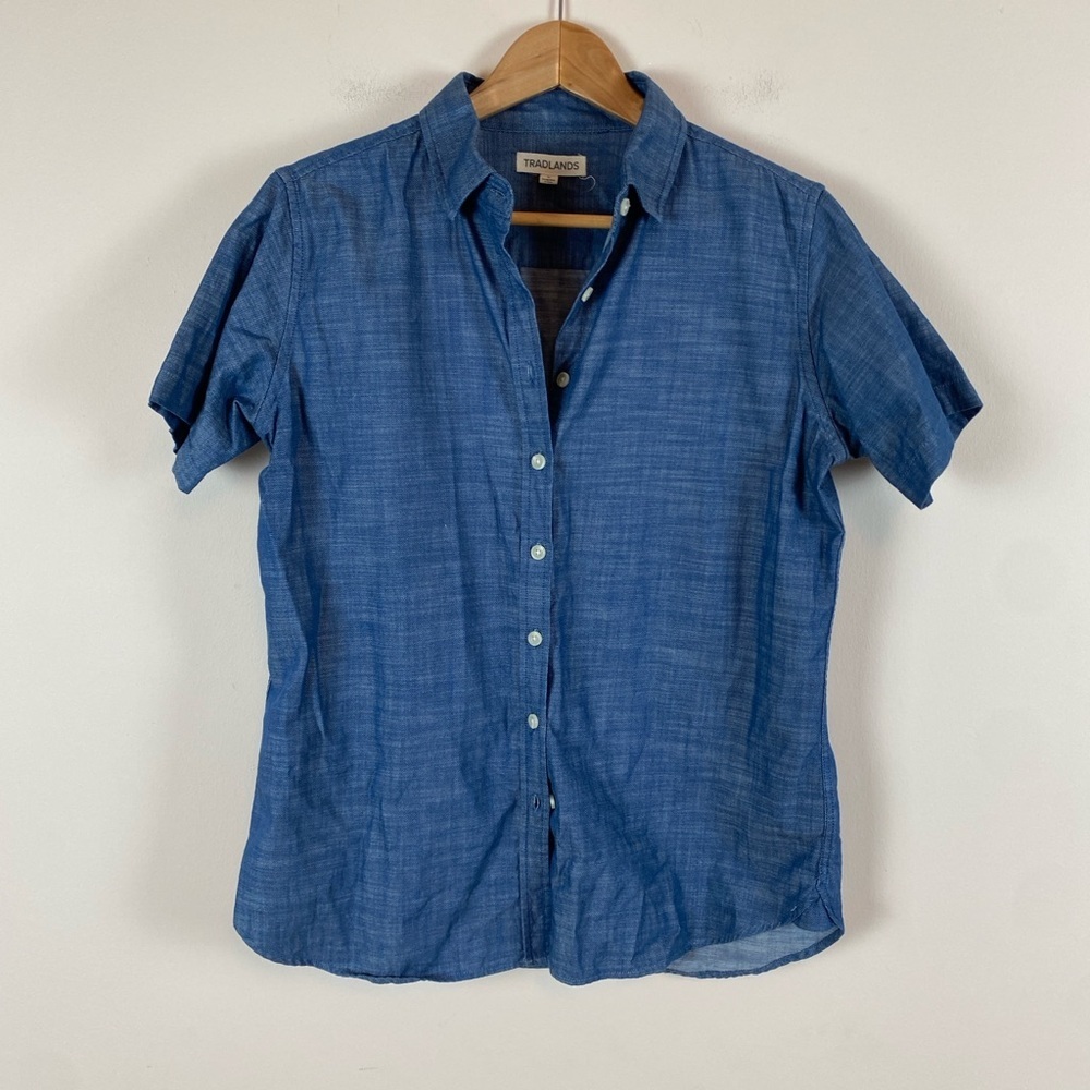 Tradlands Blue Chambray Short Sleeve Button Down Shirt
